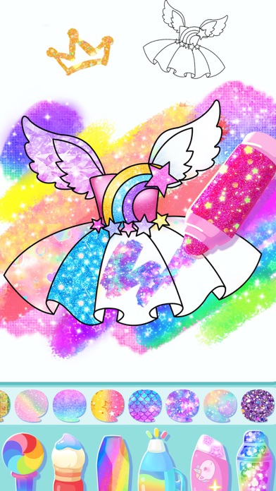 Coloring Glitter Princess screenshot 2
