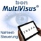 Test charts for testing the near vision, that are displayed on a tablet PC using the MultiVisusControl app can now be controlled by the examiner using the MultiVisus-N-Control app on a second device