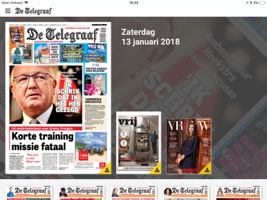 De Telegraaf Krant iPad app afbeelding 1