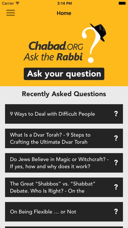 Ask the Rabbi