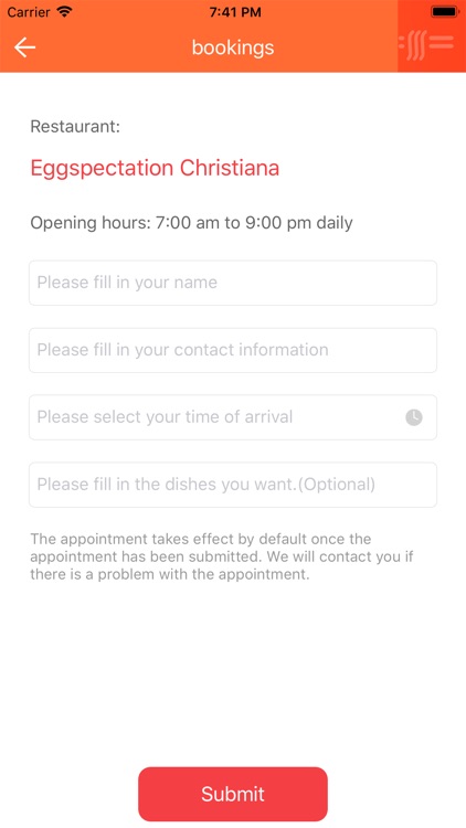 Eggspectation Reservations