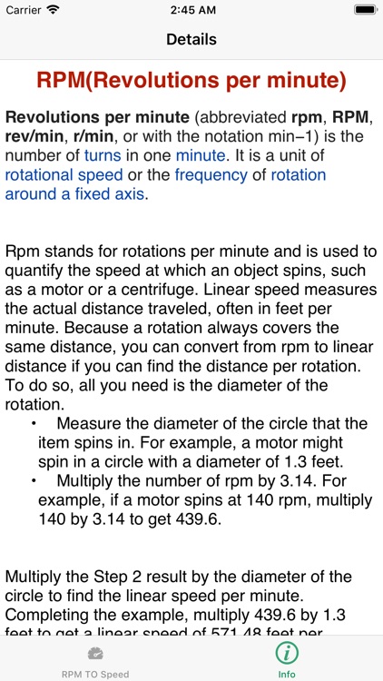 RPM To LinerVelocity screenshot-5