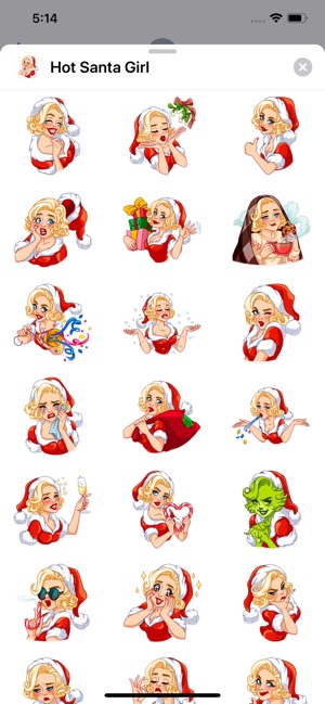 Hot Santa Girl Sticker Pack