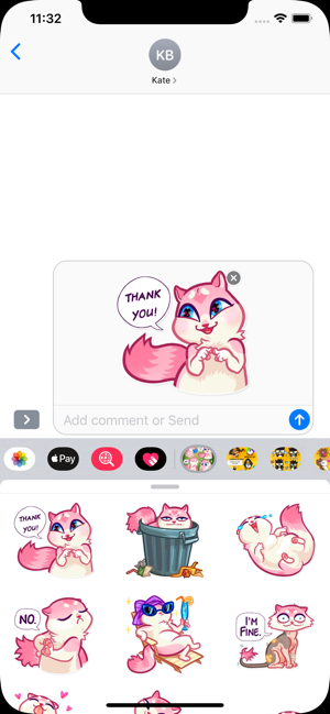 Pink Cute  kitten Stickers(圖1)-速報App