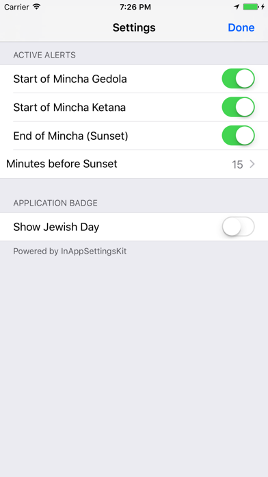 Mincha Alerts - Automatic Prayer Reminders Screenshot 2