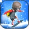 Ride out on the slopes of a stunning snowy valley as a snowball chases you around