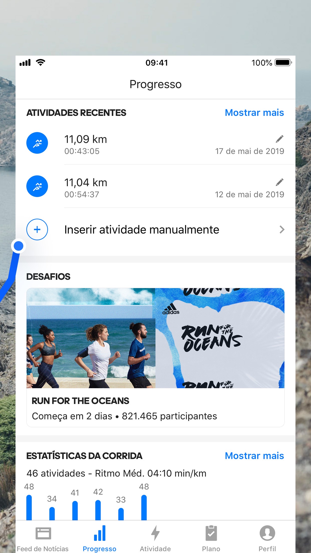 Screenshot do app Runtastic PRO Correr Caminhar
