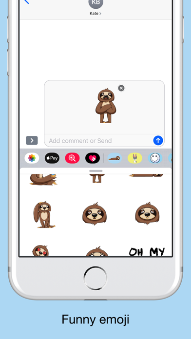 Sloth emojis & funny stickers screenshot 3