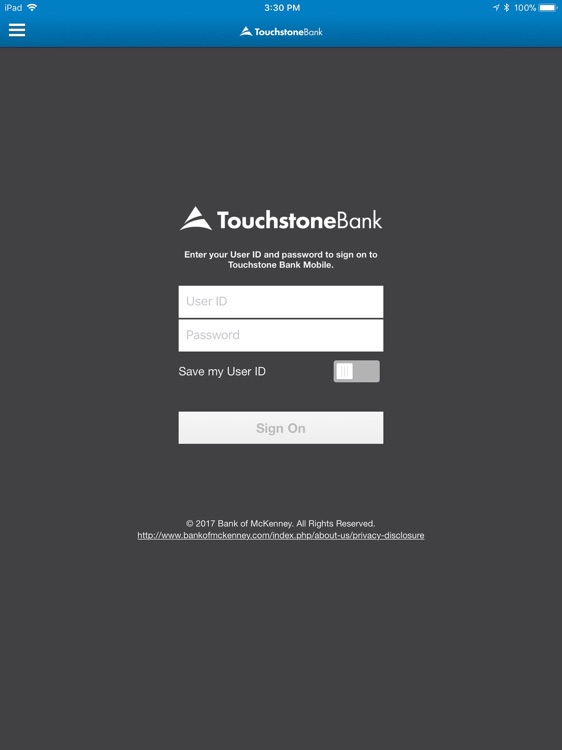 Touchstone Bank - iPad