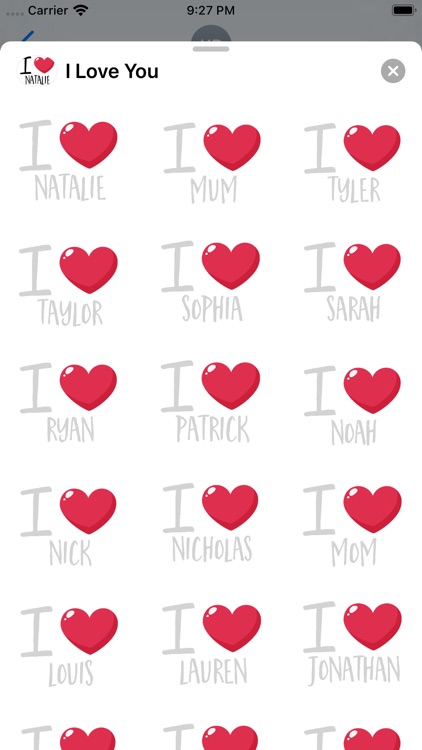 I Love You Stickers