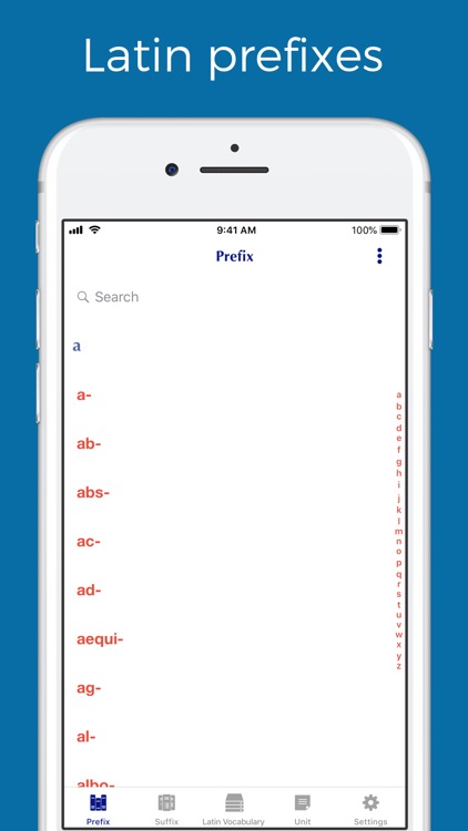 Latin prefixes and suffixes