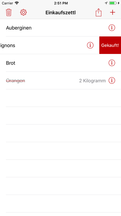 Einkaufszettl screenshot 2