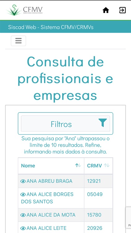 Sistema CFMV/CRMVs