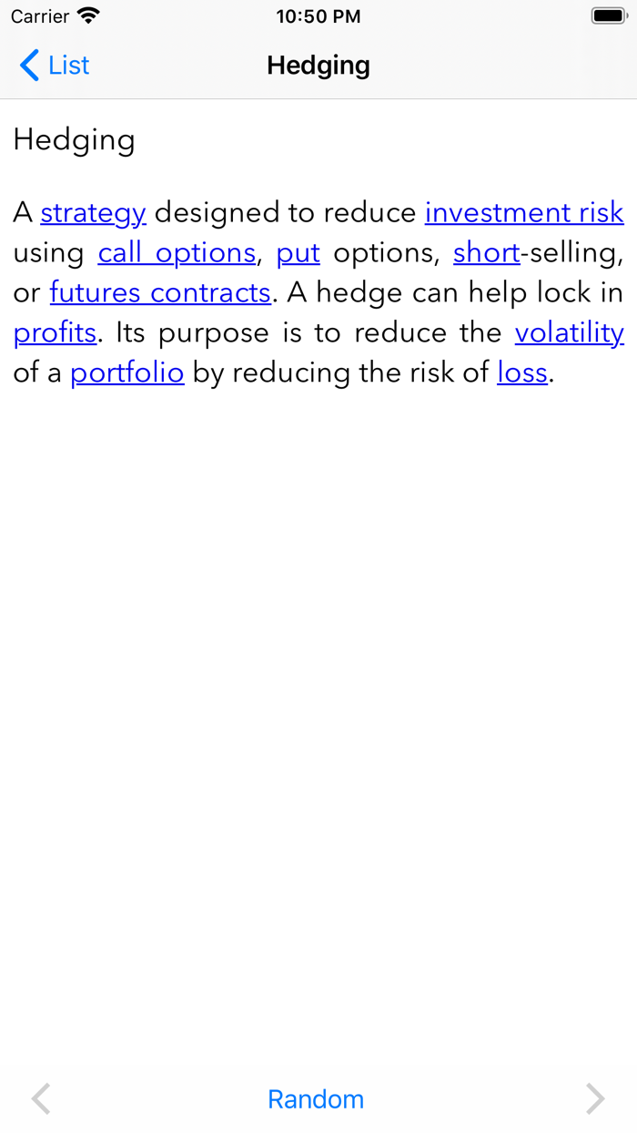 Harveys Financial Glossary