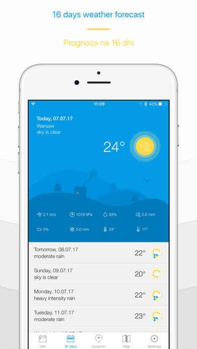Weather 16 days forecast screenshot 2
