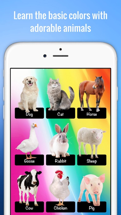 Color Zoo - Learn colors with animals Screenshot 1