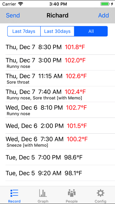 Body Temperature Recorder screenshot 2