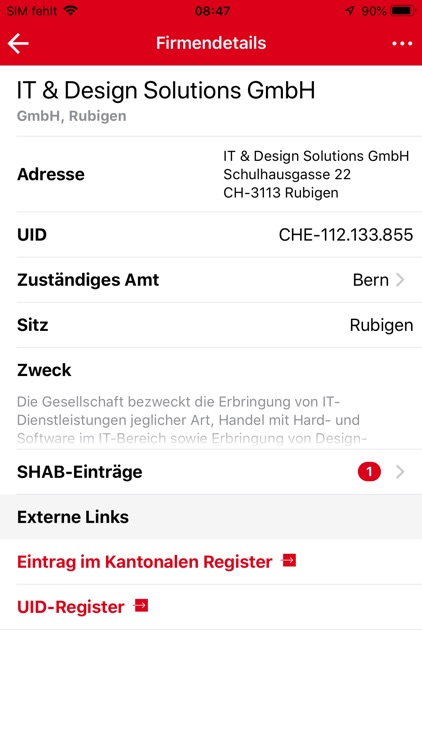 Zefix mobile