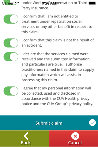 CUA Health Mobile Claiming screenshot 3