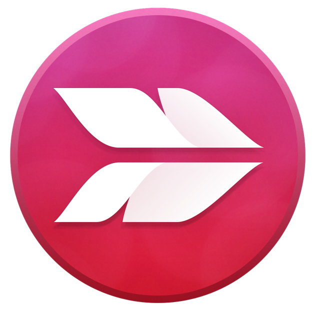 Skitch business logo- a pink background with two white, feather-like objects.