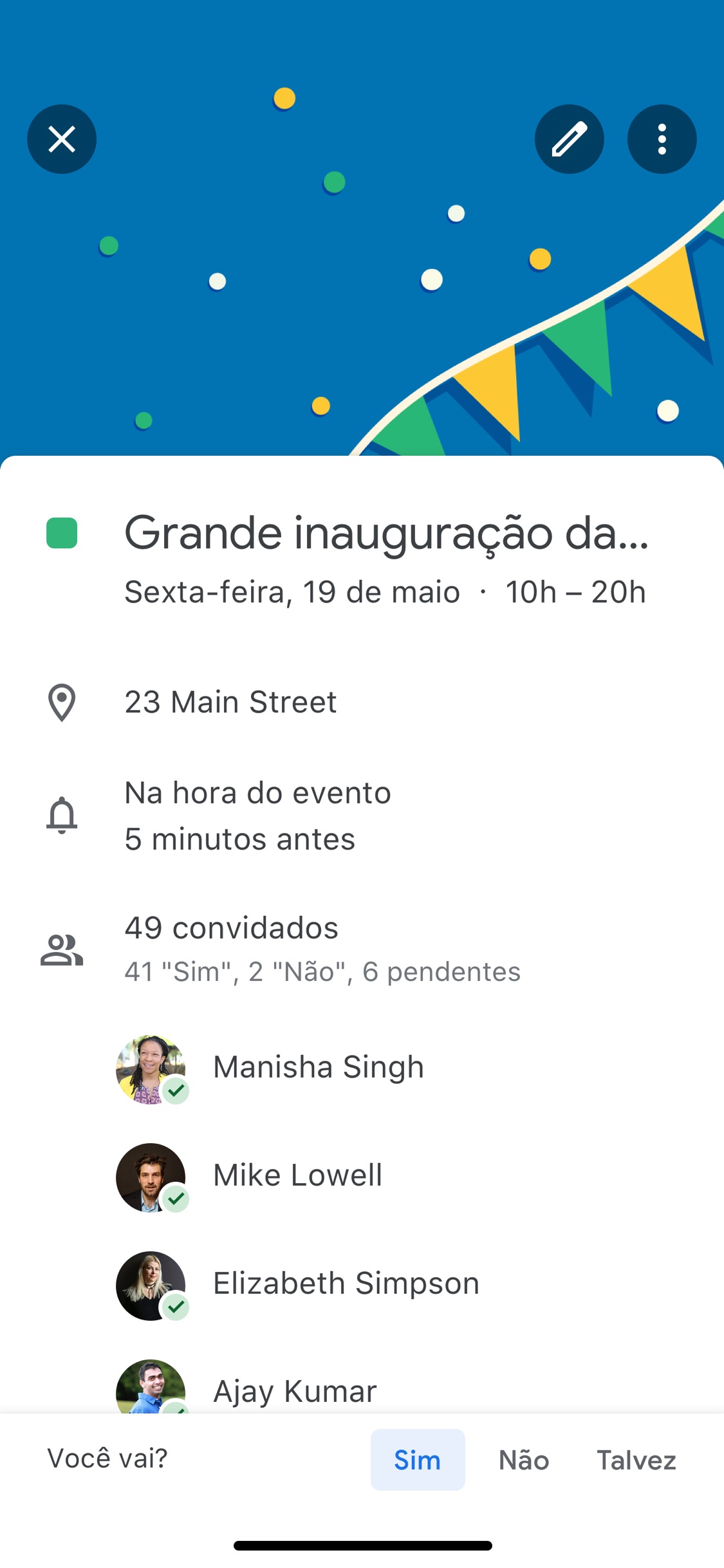 Screenshot do app Google Agenda: Organize-se