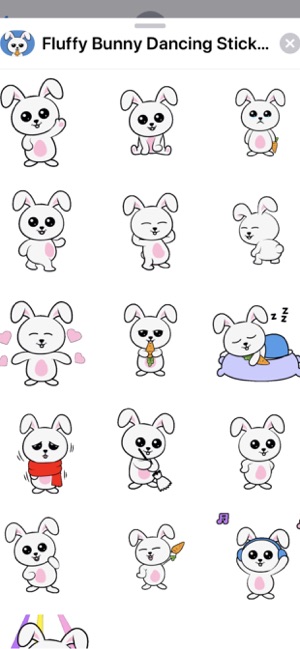 Fluffy Bunny Dancing Stickers(圖2)-速報App