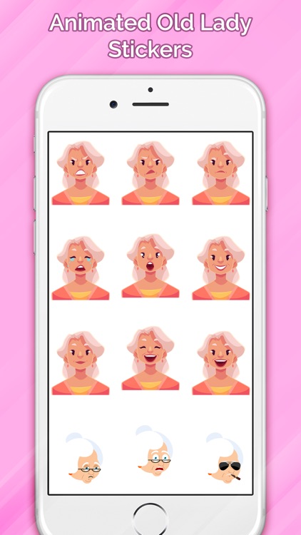 Old Lady Stickers Animated