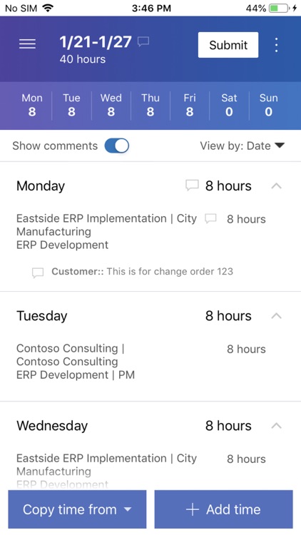 Dynamics 365 Project Timesheet