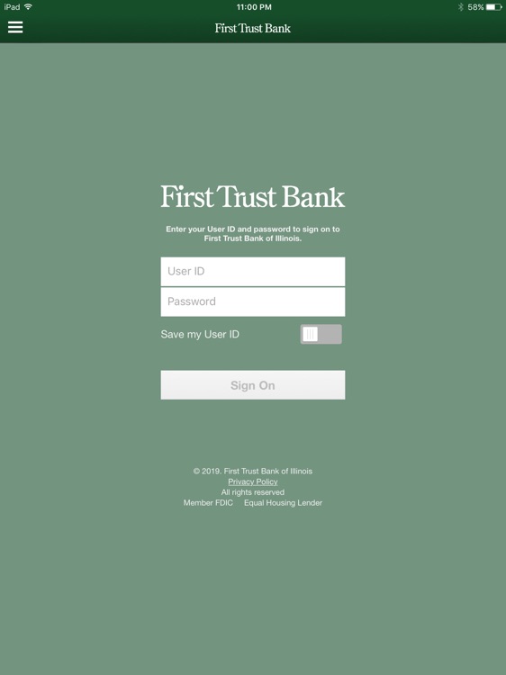 First Trust Bank for iPad