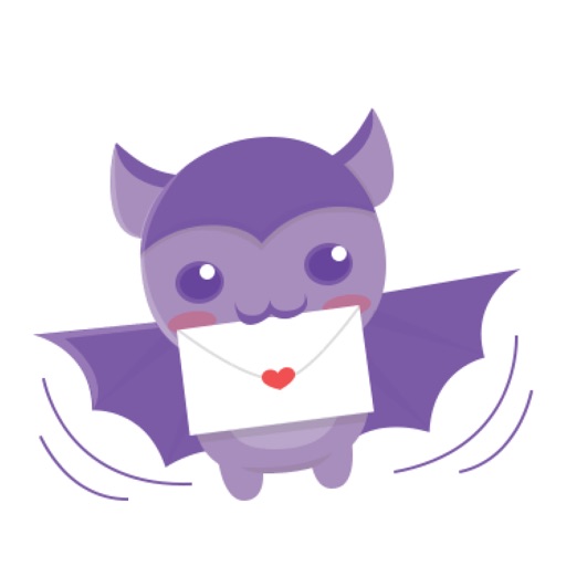 Baby bat sticker icon