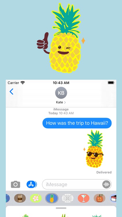 Pineapple Face Emoji Stickers