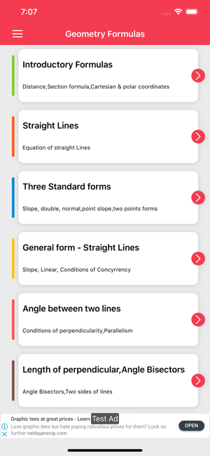 All Geometry Formulas