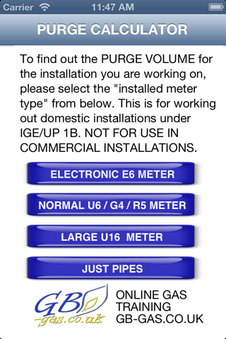 GB Gas Purging Calculator - náhled