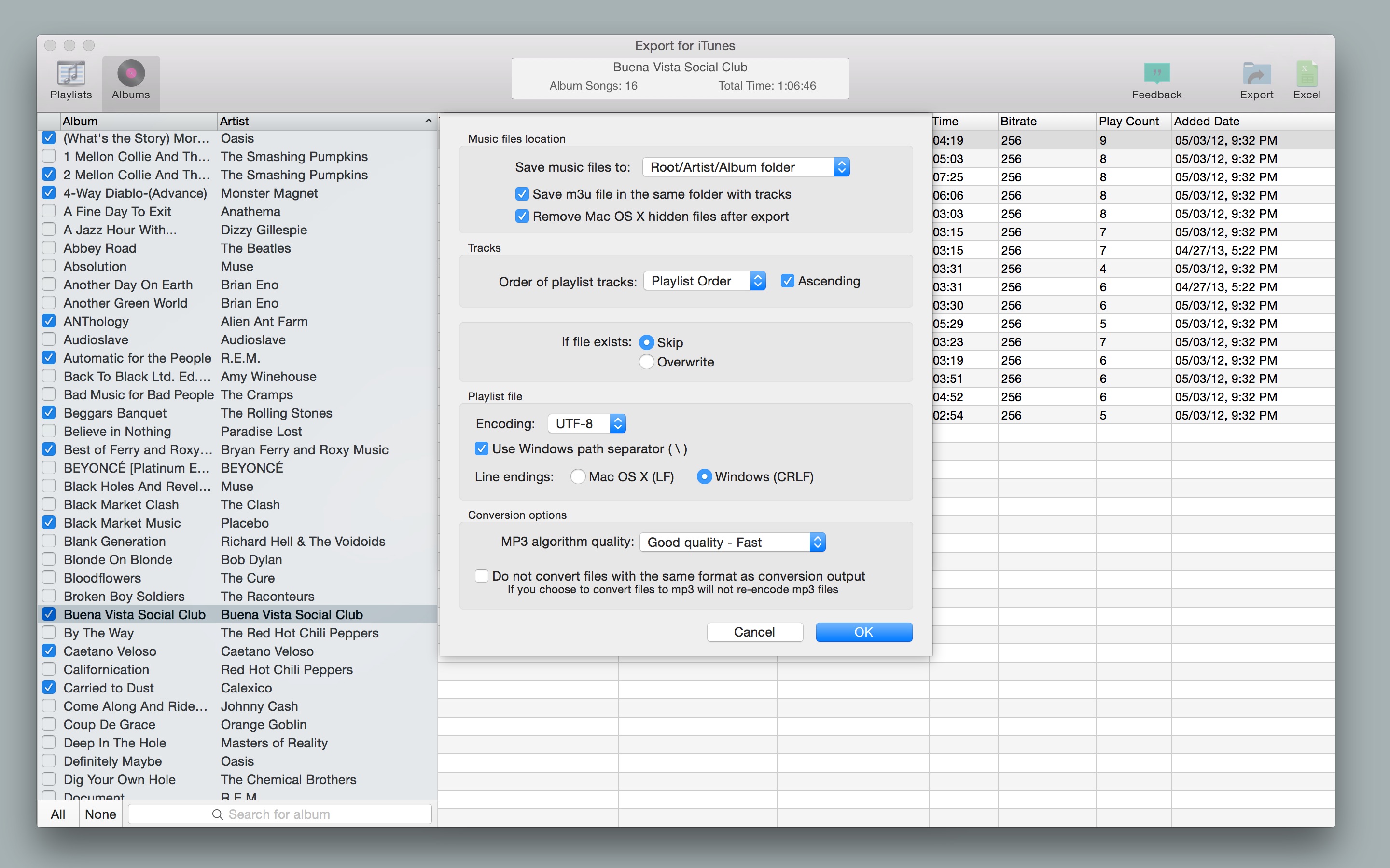 Screenshot do app Export for iTunes