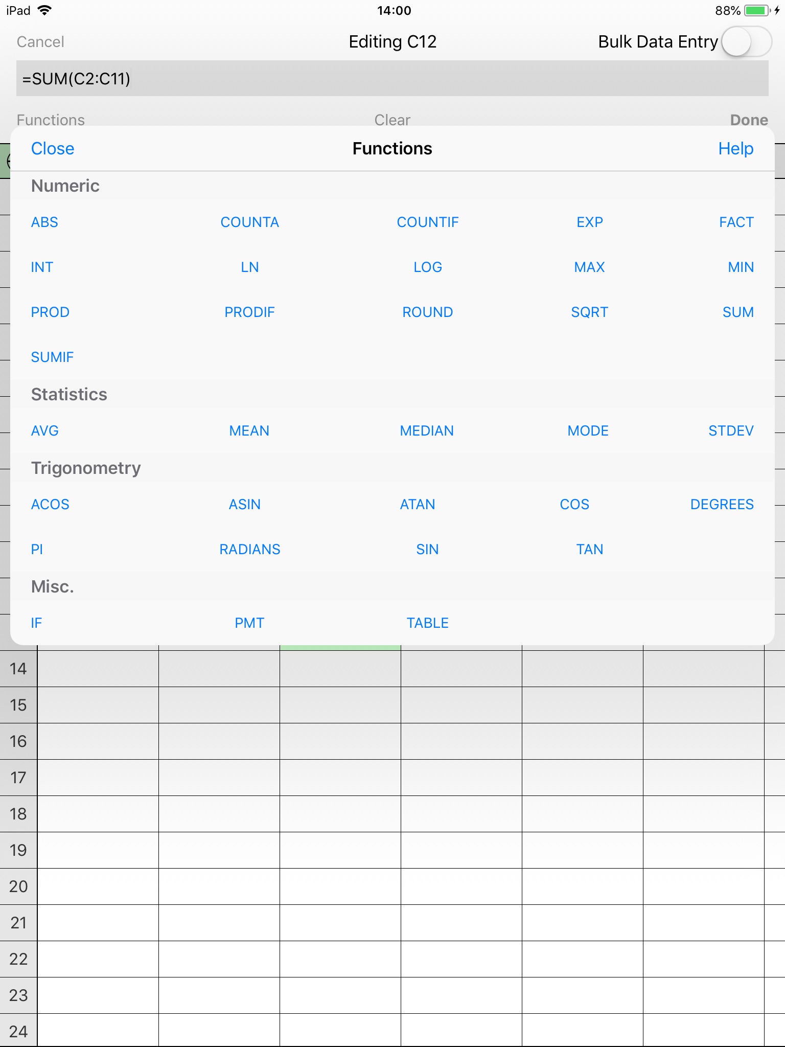 Utility Spreadsheet screenshot 3