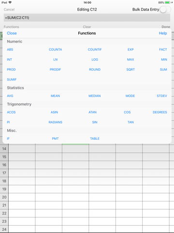 Utility Spreadsheet - náhled