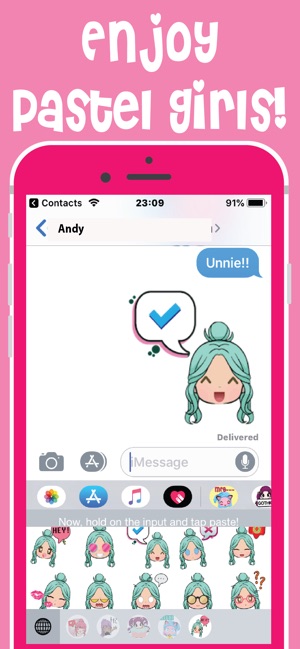 Pastel Girls Emoji Keyboard(圖6)-速報App