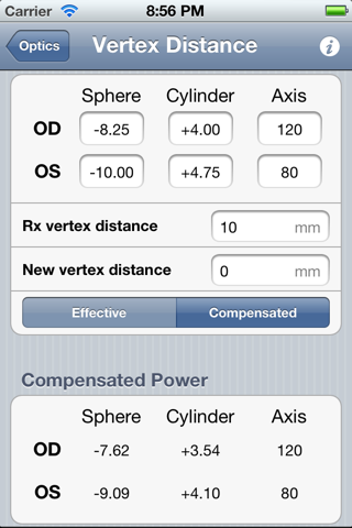 Optics Clinical Calculator - náhled