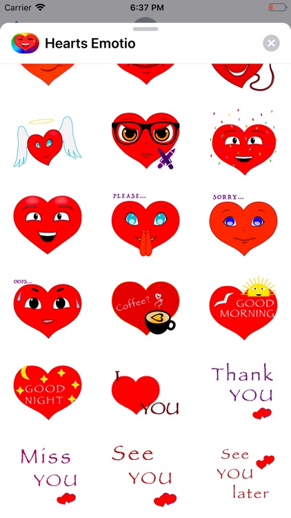 Hearts Emotio Stickers