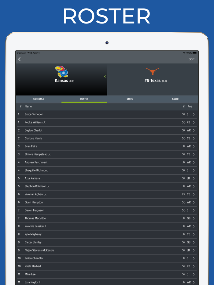 Kansas Football Schedules