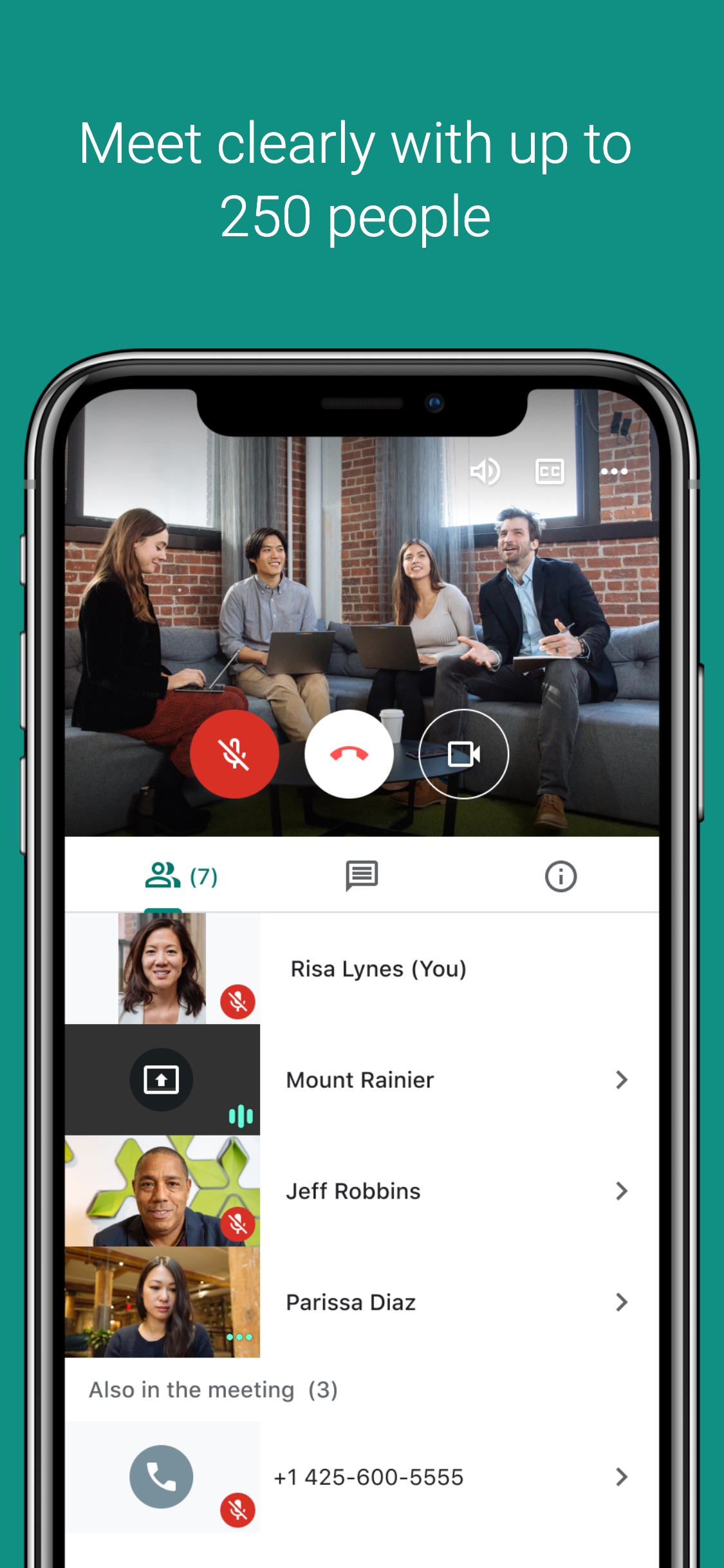 Screenshot do app Google Meet