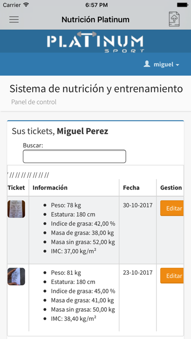 Nutrición Platinum screenshot 2