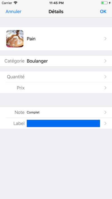 ShoppingList (Liste d'achats) ShoppingList (Liste d'achats)