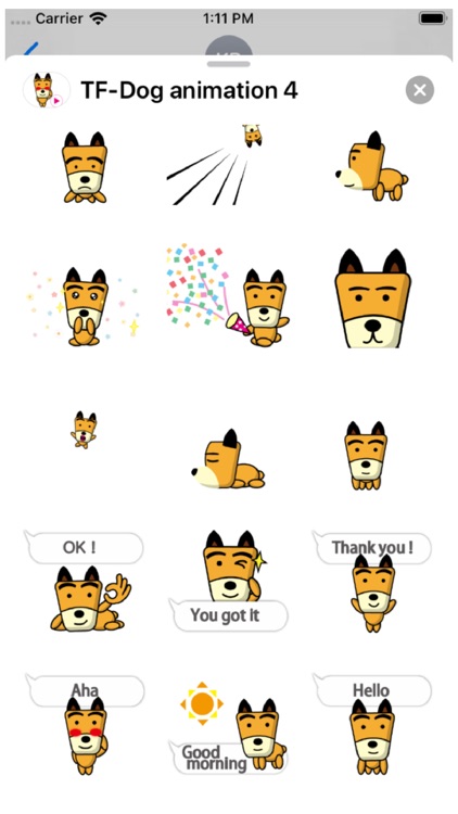 TF-Dog Animation 4 Stickers