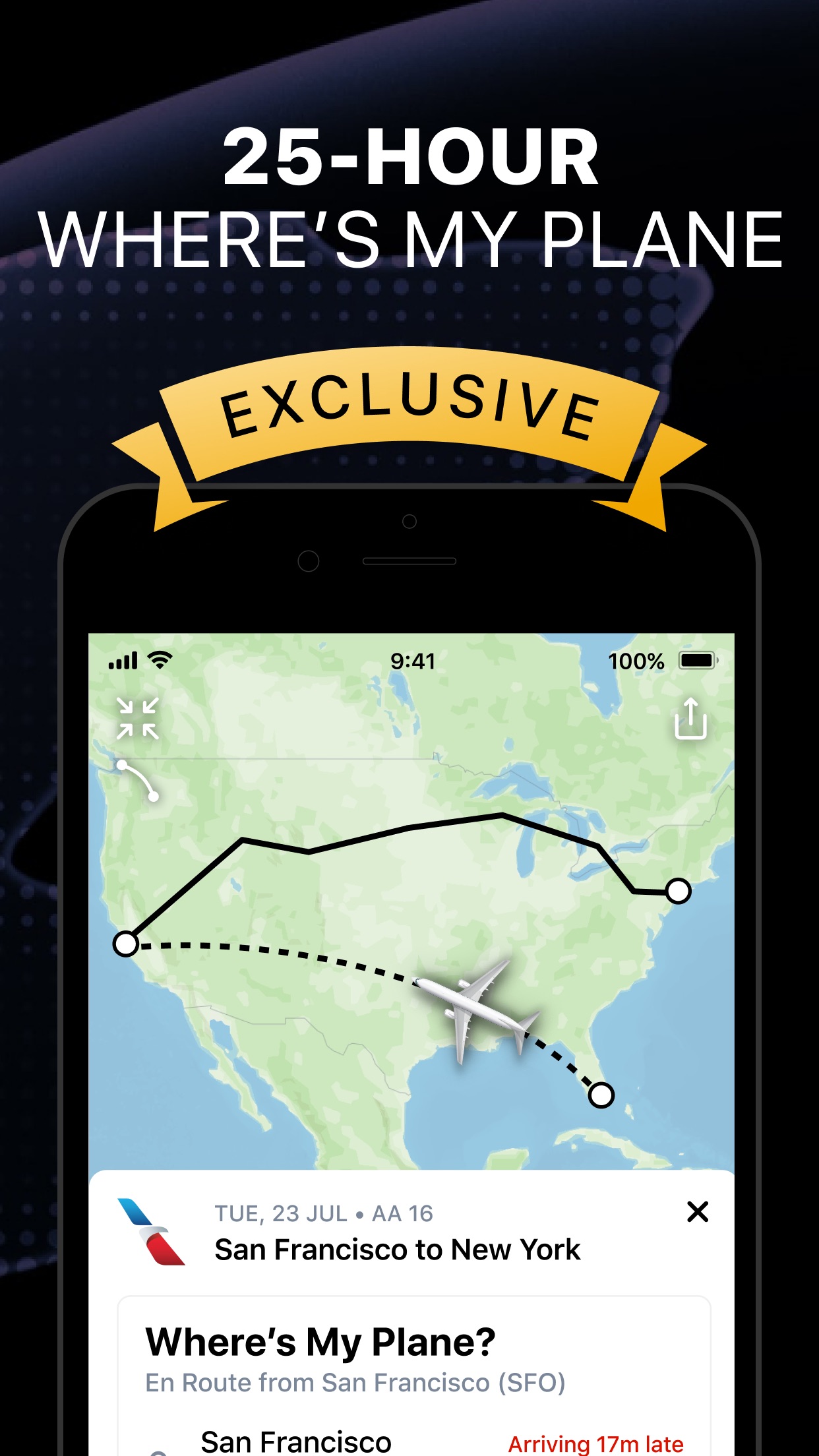 Screenshot do app Flighty - Live Flight Tracker