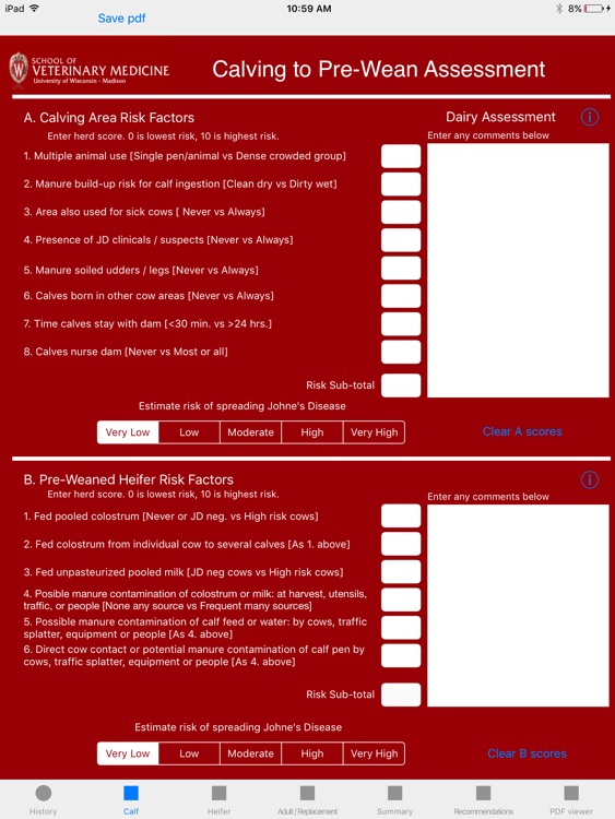 Johne's Risk Assessor