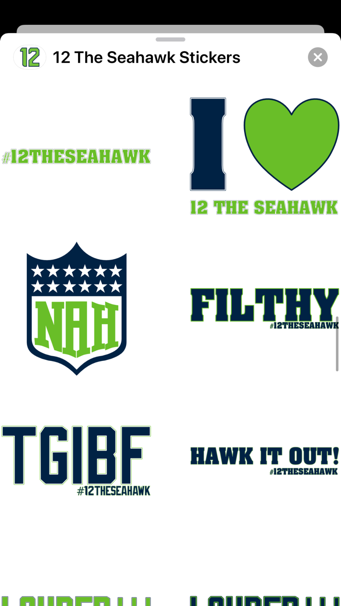 12 The Seahawk Stickers