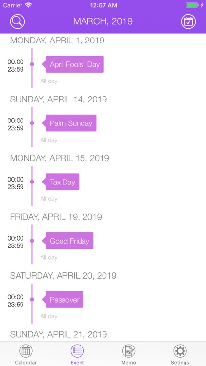 Calendar - Events & Reminders