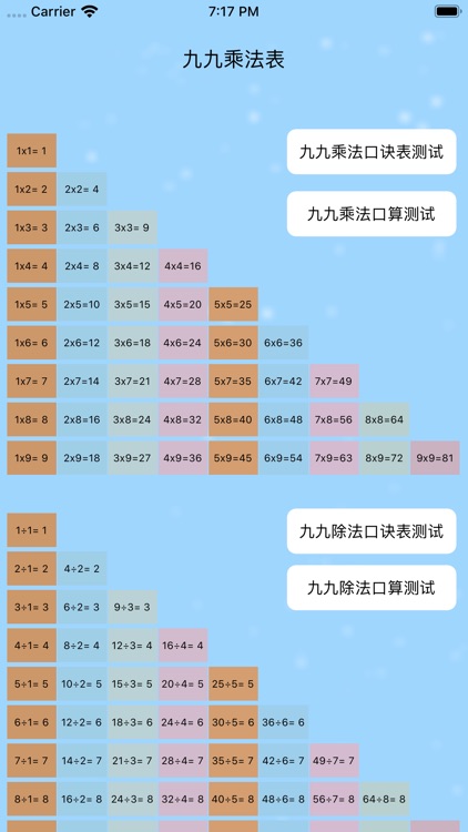 小学生九九乘除法