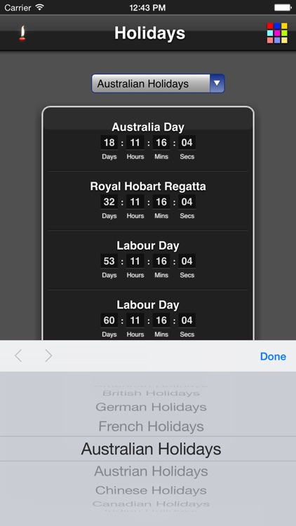 Holidays Countdown